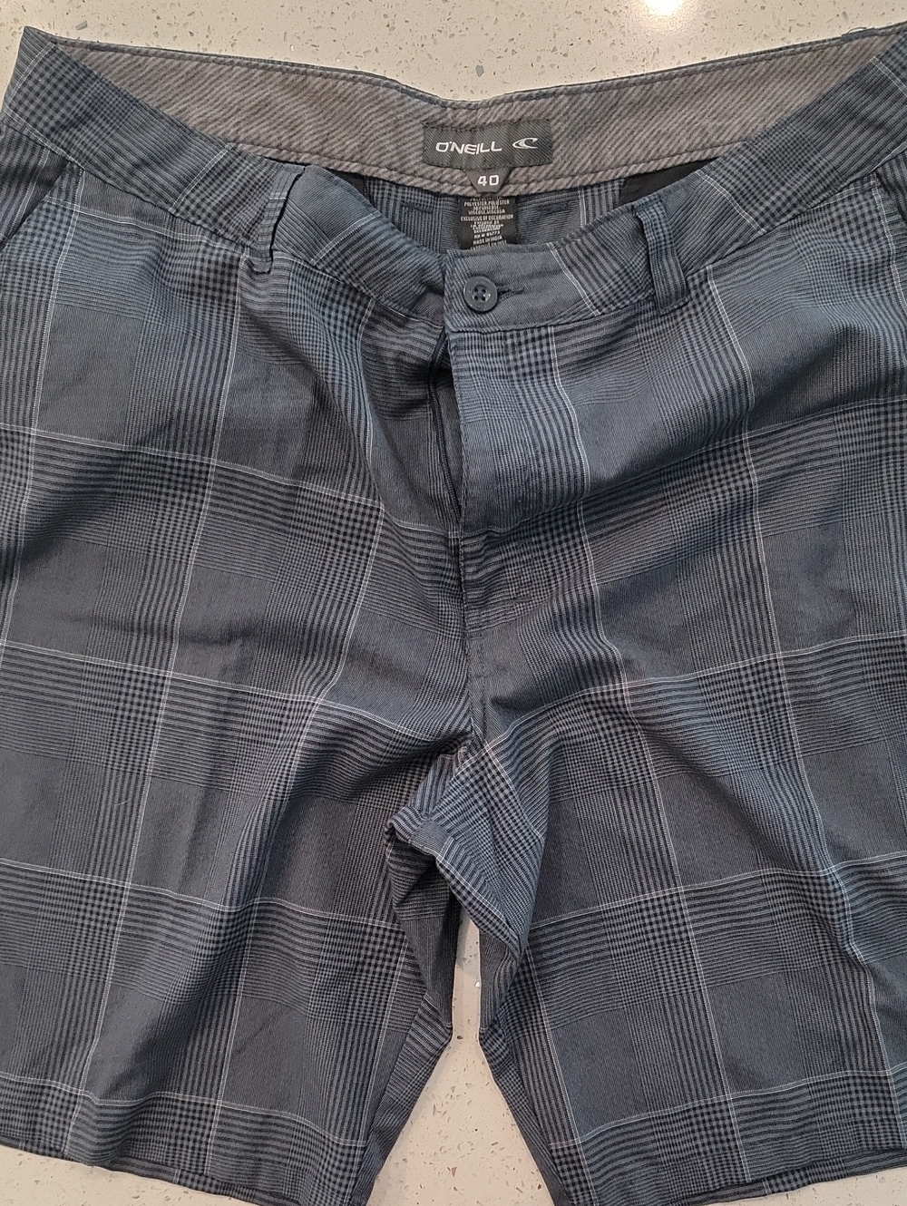 O'Neill Men's Blue Plaid Board Shorts